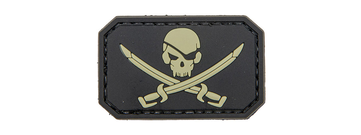 Pirate Skull PVC Patch (Color: Black)