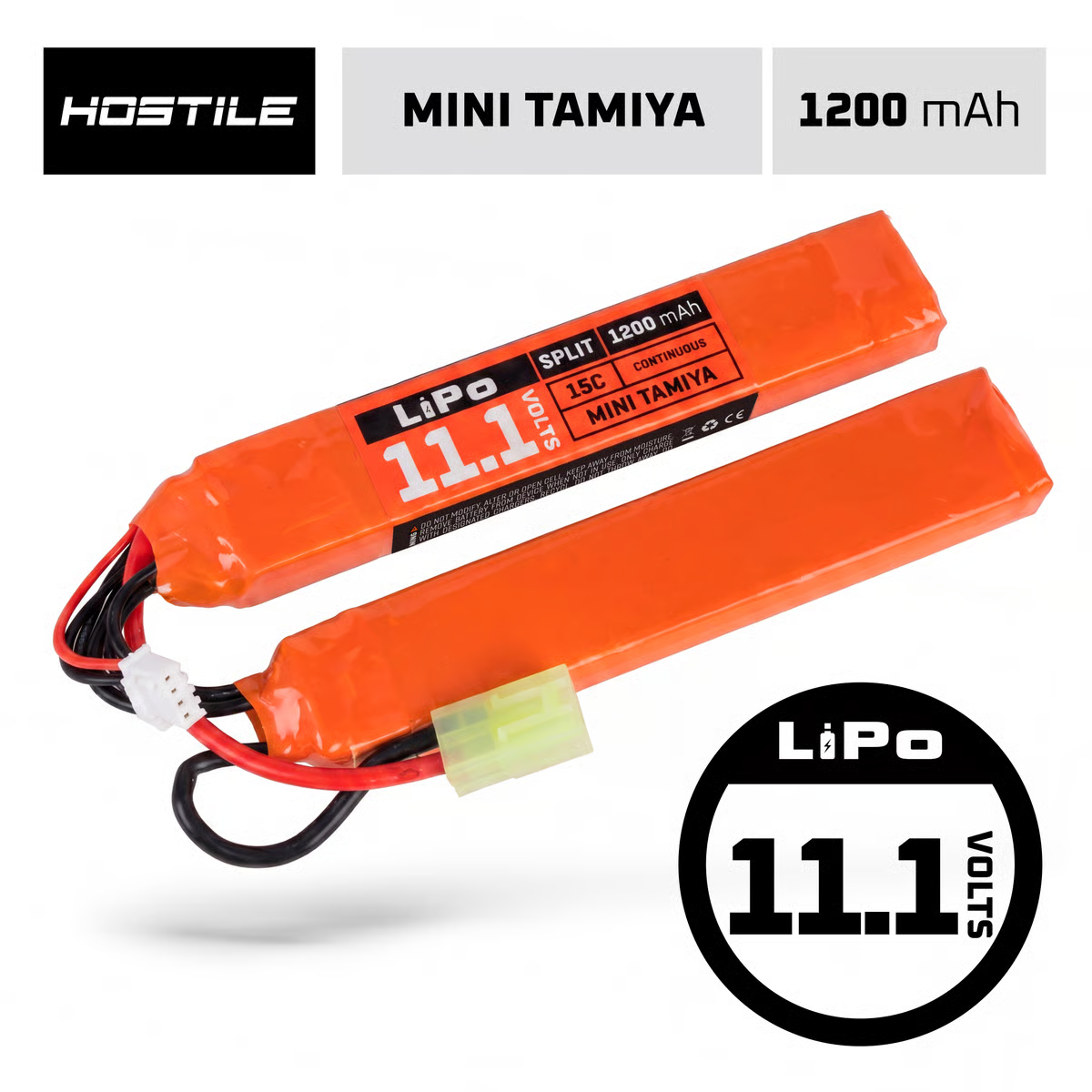 Hostile ENERGY - LiPo Battery 11.1V 1200mAh 15C Split Tamiya