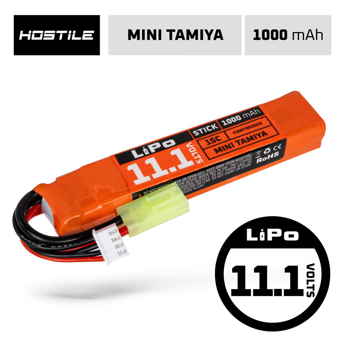 Hostile ENERGY - LiPo Battery 11.1V 1000mAh 15C Stick Tamiya