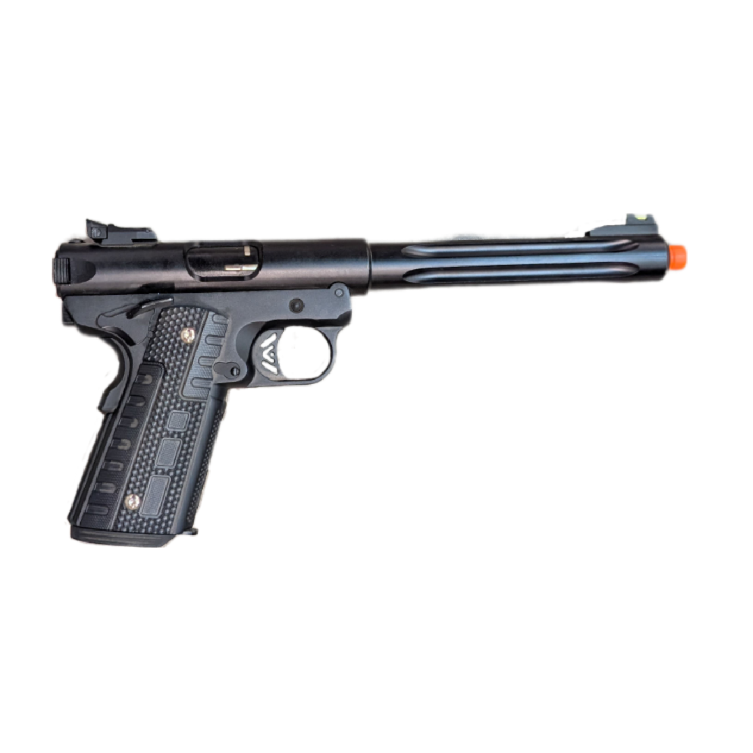 WE-Tech Galaxy 1911 Gas Blowback Airsoft Pistol (Color: Black Slide / Black Frame / Premium Long Barrel)