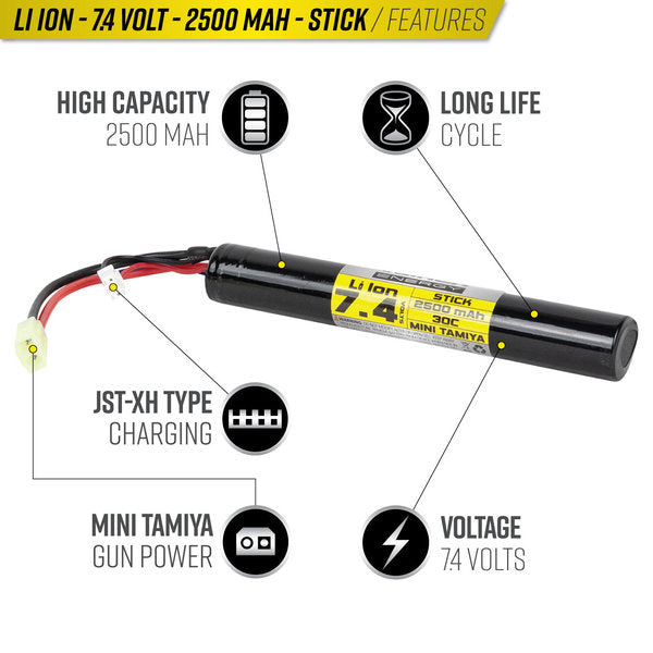 Valken 7.4V 2500 mAh Li-Ion Stick Tamiya