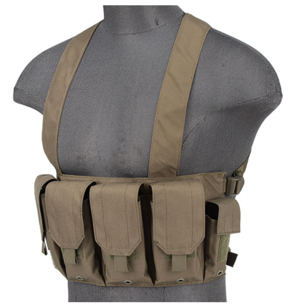 Rugged Tactical Chest Rig w/ 6X Magazine Pouches
