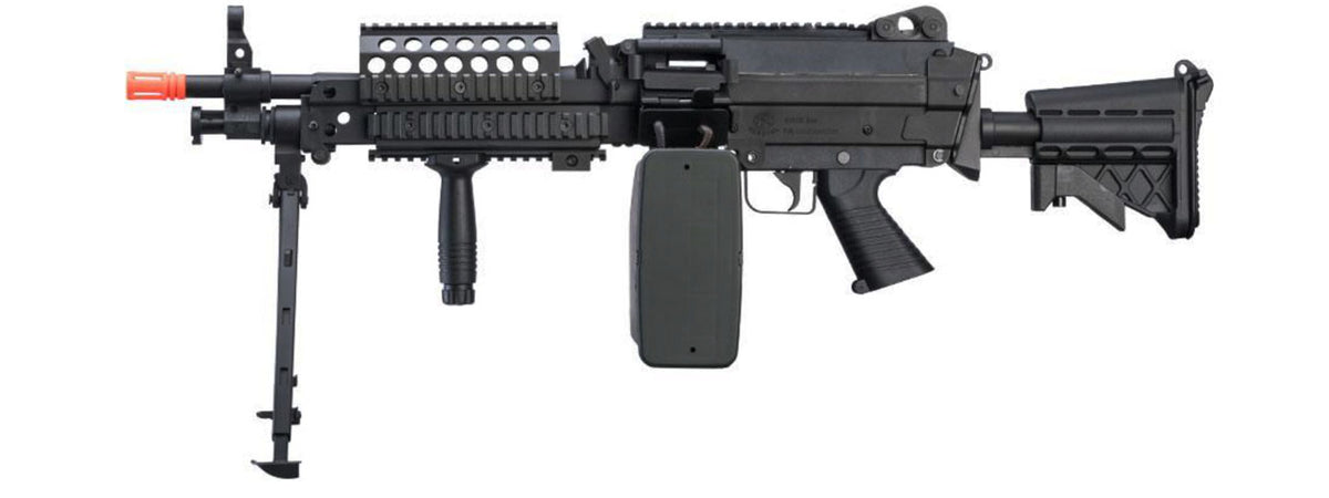 A&amp;K MK46 M249 Saw Light Machine Gun w- Polymer Receiver Black